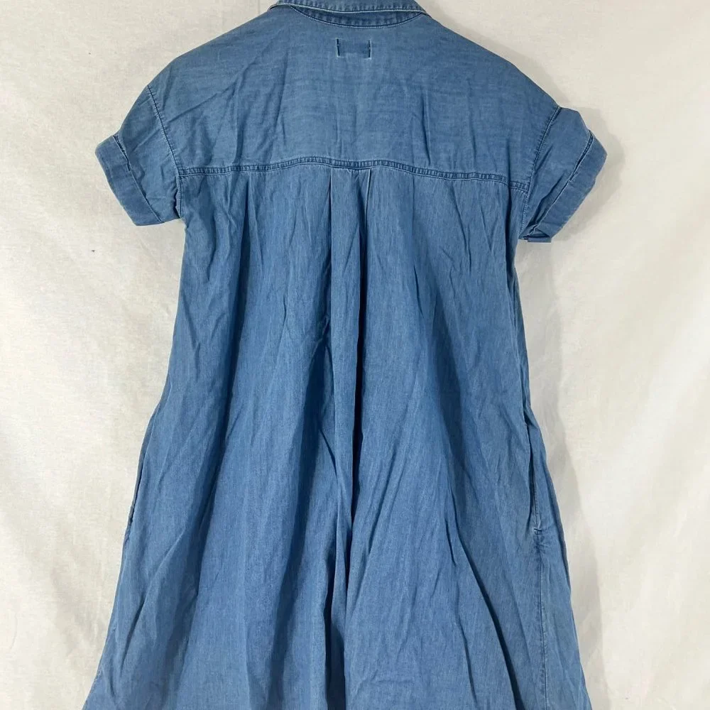 Denim blue button-up dress - Picture 2 of 5